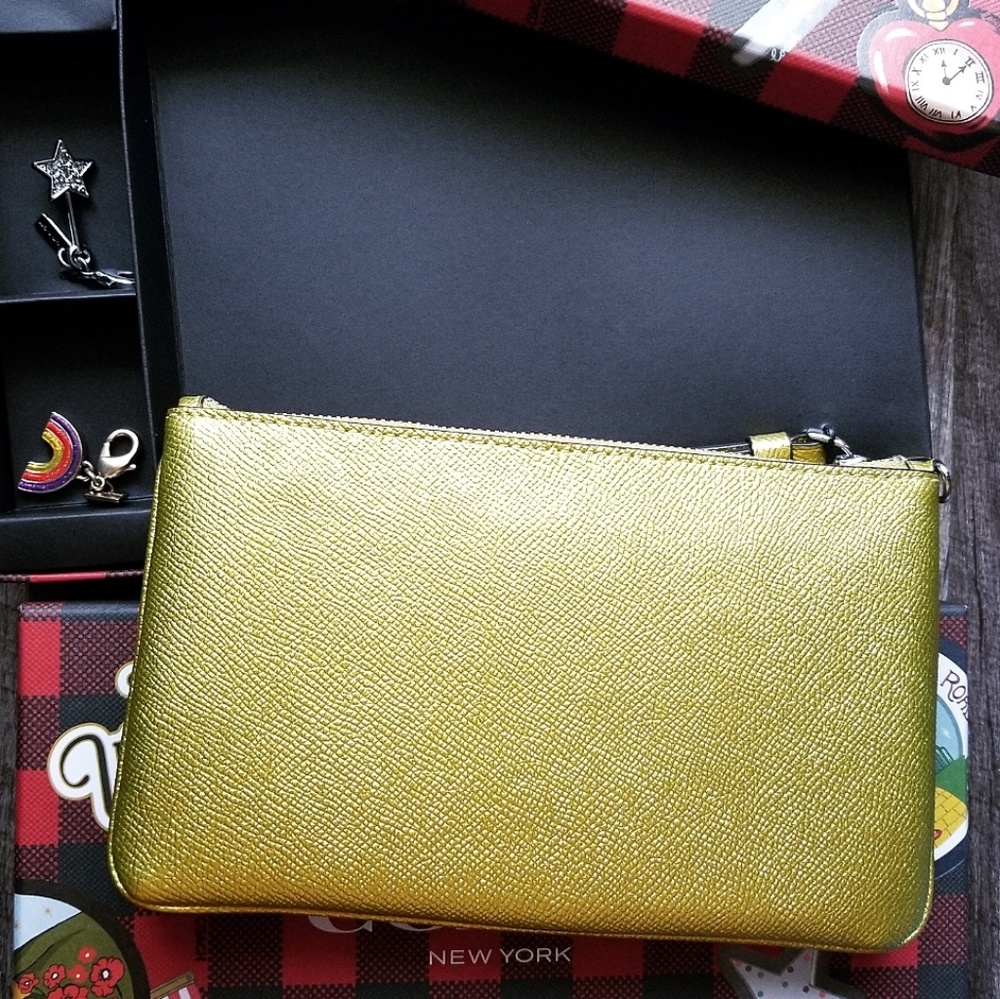 🍒NIB🍒 COACH DOROTHY METALLIC WRISTLET + CHARMS - Picture 3 of 8